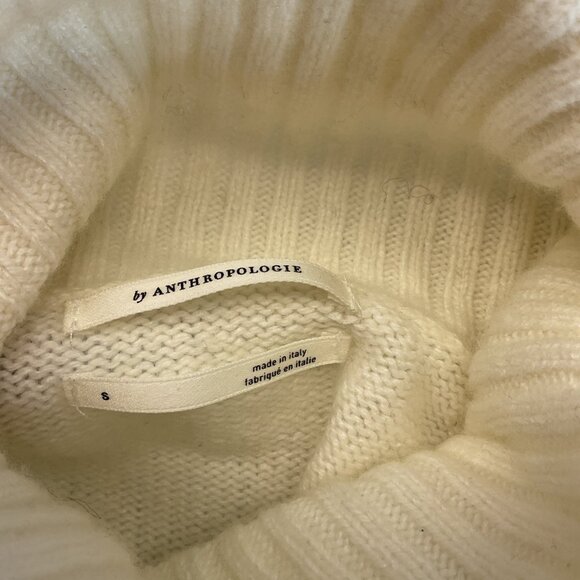 Anthropologie‎ Turtleneck Sweater Size S Ivory Pullover Short sleeve minimalist - Picture 3 of 9